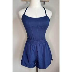 Victoria's Secret PINK Ultimate Midnight Navy Runsie sz XS
